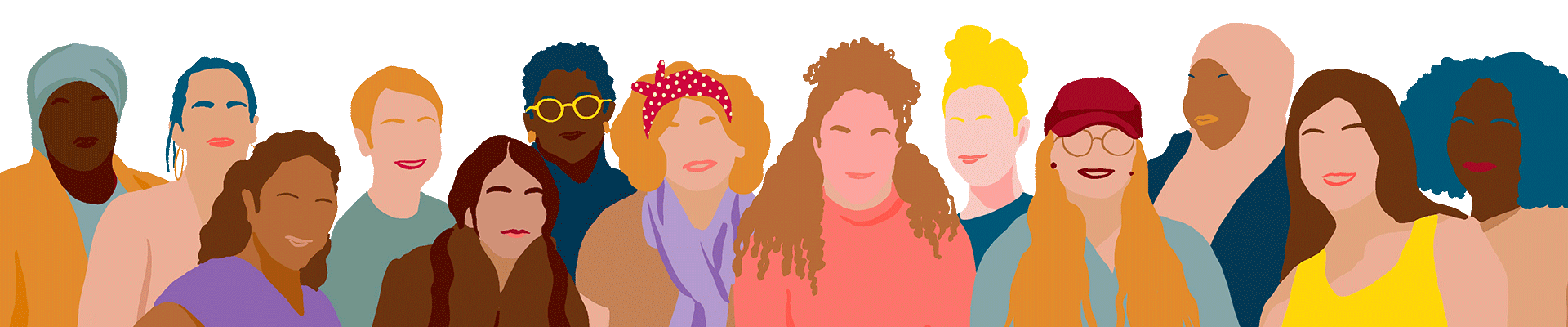 illustration de plusieurs jeunes femmes soutenues par l'association