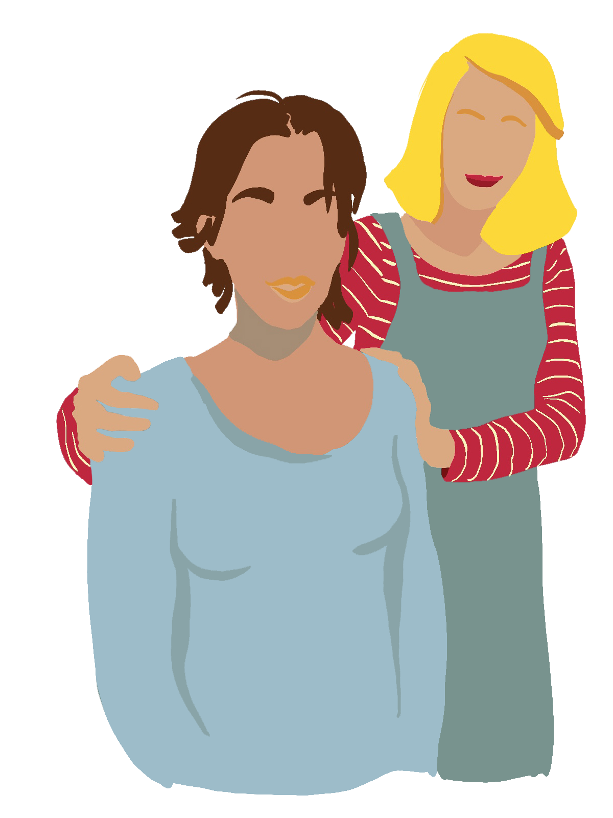 illustration deux jeunes femmes de 15 à 25 ans