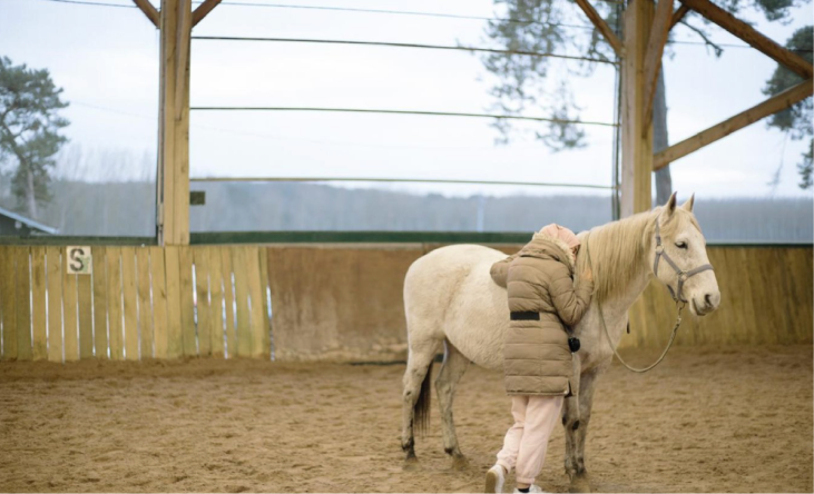 séance d'équithérapie pour jeunes victimes de violence